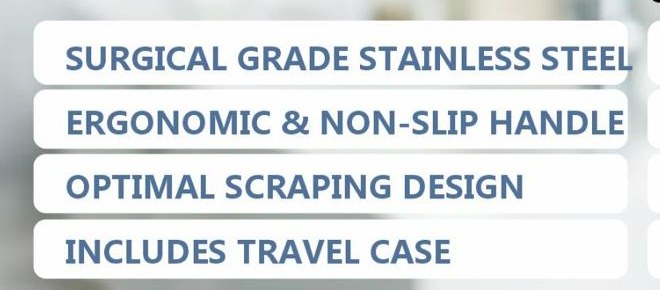 Recorte de la imagen Por qué Zriceros: el texto Surgical grade stainless steel toca el borde derecho de su recuadro